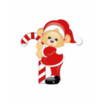 Santa Teddy Bear and Candycane t-shirts