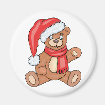 Santa Teddy Bear Fridge Magnets