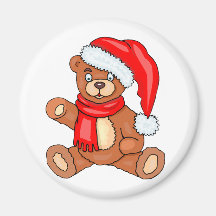 Santa Teddy Bear Magnet