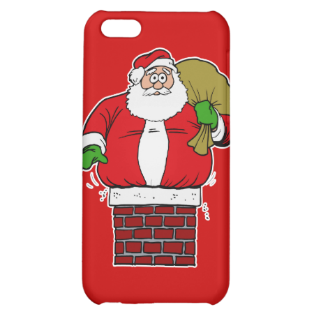 Santa too fat stuck in chimney iPhone 5C cases