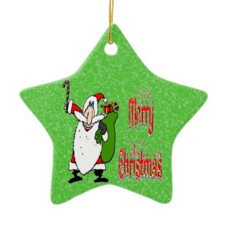Santa & Toy Bag Star Ornament ornament