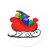 Santa Toy Sleigh stickers