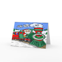Santa Train Christmas Card
