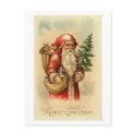Santa, Tree and Toys Merry Christmas Card postcards