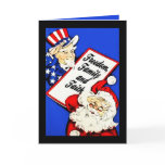 Santa, Uncle Sam Salute Patriotic Christmas Cards