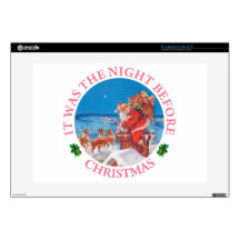 Santa Up On The Rooftop on Christmas Eve Decal For Laptop