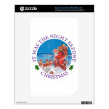 Santa Up On The Rooftop On Christmas Eve Decals For NOOK Color