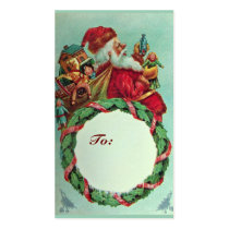 SANTA VINTAGE GIFT TAG business cards
