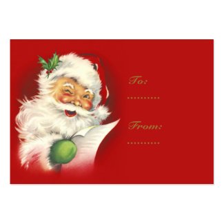 Santa Vintage Gift Tags Business Card Templates