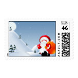 Santa Walking in the Snow postage