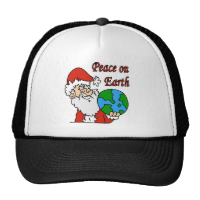 Santa wants peace on earth hats