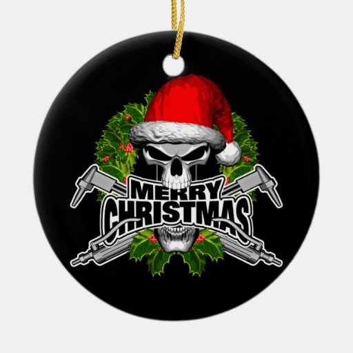 santa welder skull double sided ceramic round christmas santa welder skull double sided ceramic round christmas