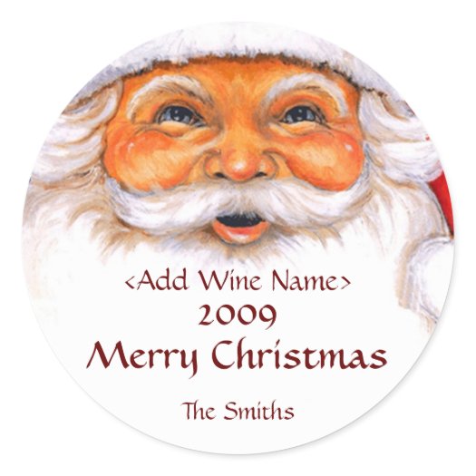 Santa Wine Bottle Label stickers