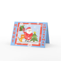 Santa Winter Scene Custom Greeting. cards by jamiecreates1 Santa Winter Scene Custom Greeting. cards