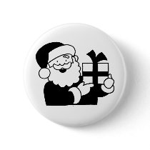 Santa With a Present buttons by holiday_cheers Santa With a Present buttons