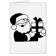 Santa With a Present Cards