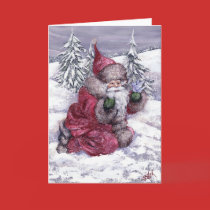 SANTA WITH BLUEBIRD cards