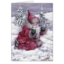 SANTA WITH BLUEBIRD GREETING CARDS
