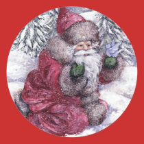 SANTA WITH BLUEBIRD stickers