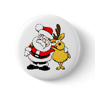 Santa With Deer button
