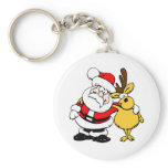 Santa With Deer Key Chain