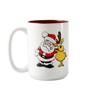 Santa With Deer mug