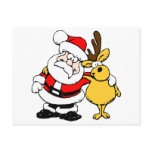 Santa With Deer Postcards