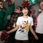 Santa With Deer T-Shirt shirt