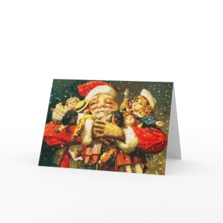 Santa with Dolls
