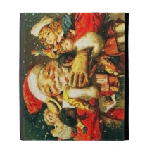 Santa with Dolls iPad Folio Cover