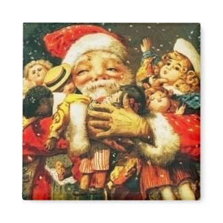 Santa with Dolls