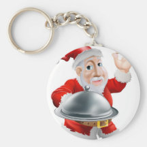 Santa with food keychain