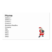 Santa with gift business card template
