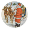Santa With His Reindeer stickers