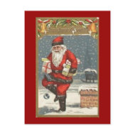 Santa With Presents postcard
