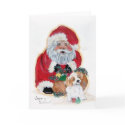 Santa with pup Greeting Card