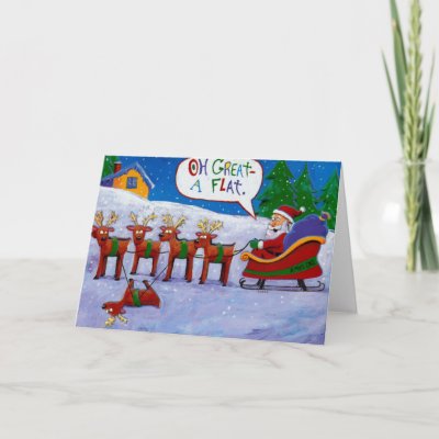 Santa with reindeer Card