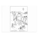 Santa With Reindeer Post Card