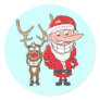 Santa with Rudolph Stickers