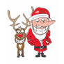 Santa with Rudolph T-shirt