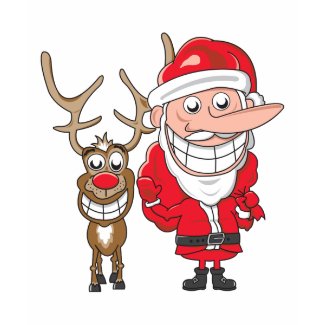 Santa with Rudolph T-shirt
