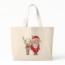 Santa with Rudolph Totebag