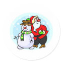 Santa With Snowman stickers