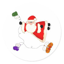 Santa with Stockings stickers