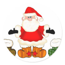 Santa with Stockings stickers