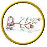 Santa With Tree Ornament Photo Cutout