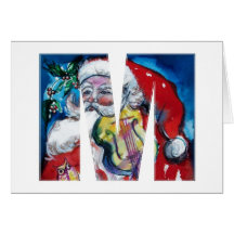 SANTA WITH VIOLIN  W MONOGRAM CARDS