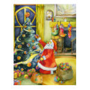 Santa with Yarn Balls: Christmas Poster print
