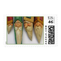 Santa Woodcarvings (No. 0701) postage by ArtfulImages Santa Woodcarvings (No. 0701) postage