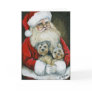 "Santa & Yorkies" Dog Art Christmas Card
